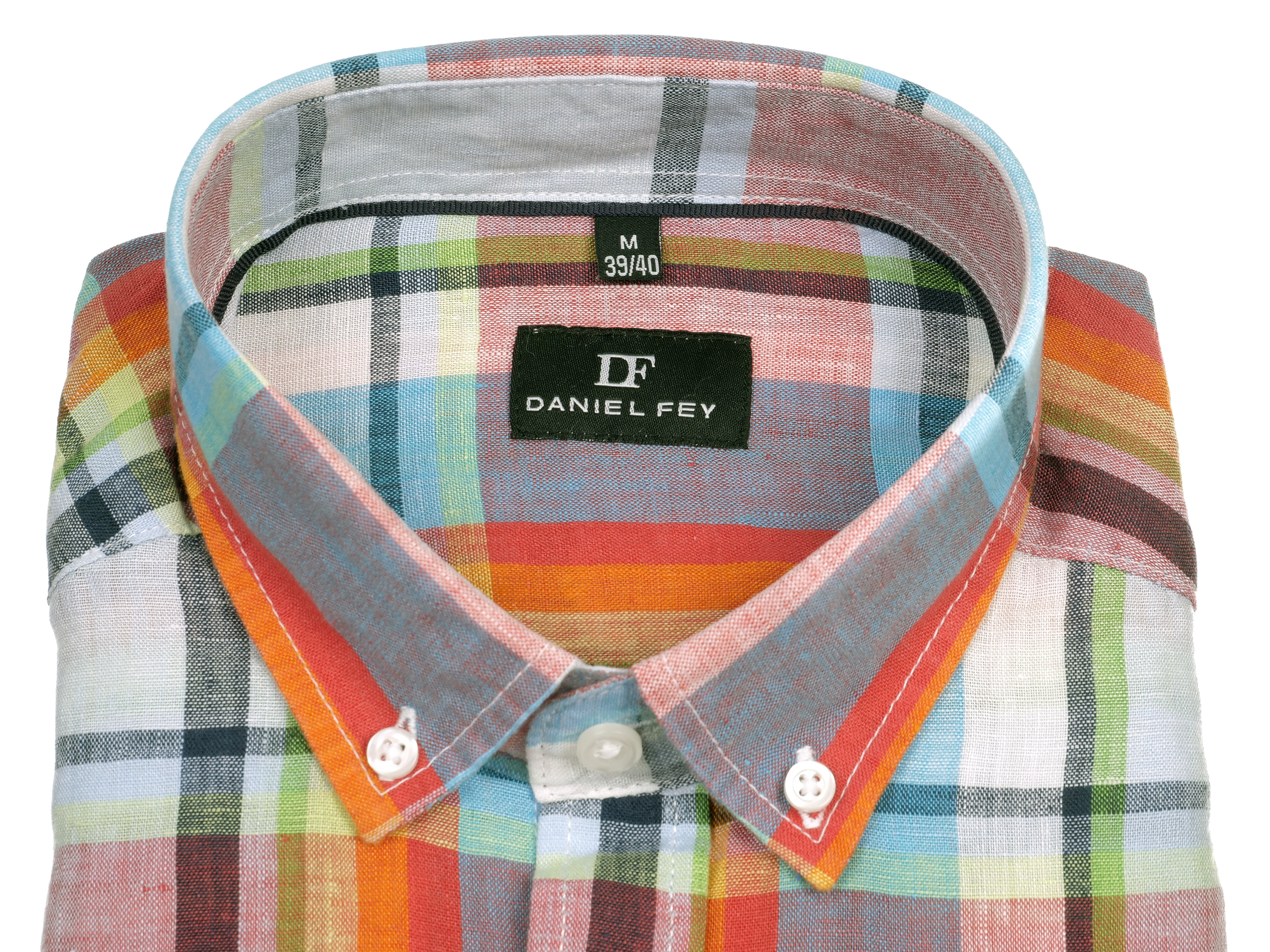 Langarmhemd modern fit aus Leinen mit Button-Down-Kragen und Brusttasche von Daniel Fey