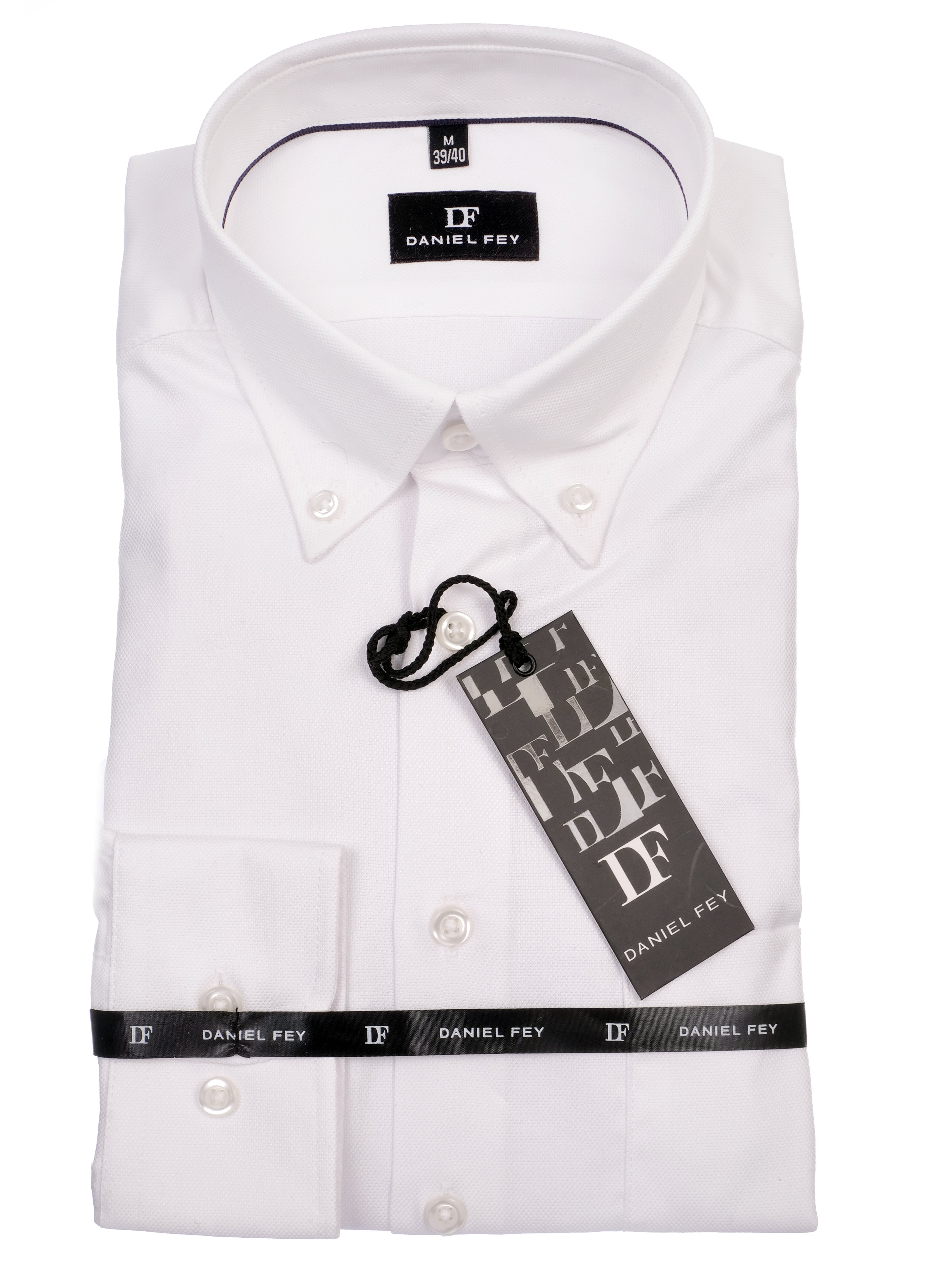 Langarmhemd modern fit aus Baumwolle mit Button-Down-Kragen und Brusttasche von Daniel Fey