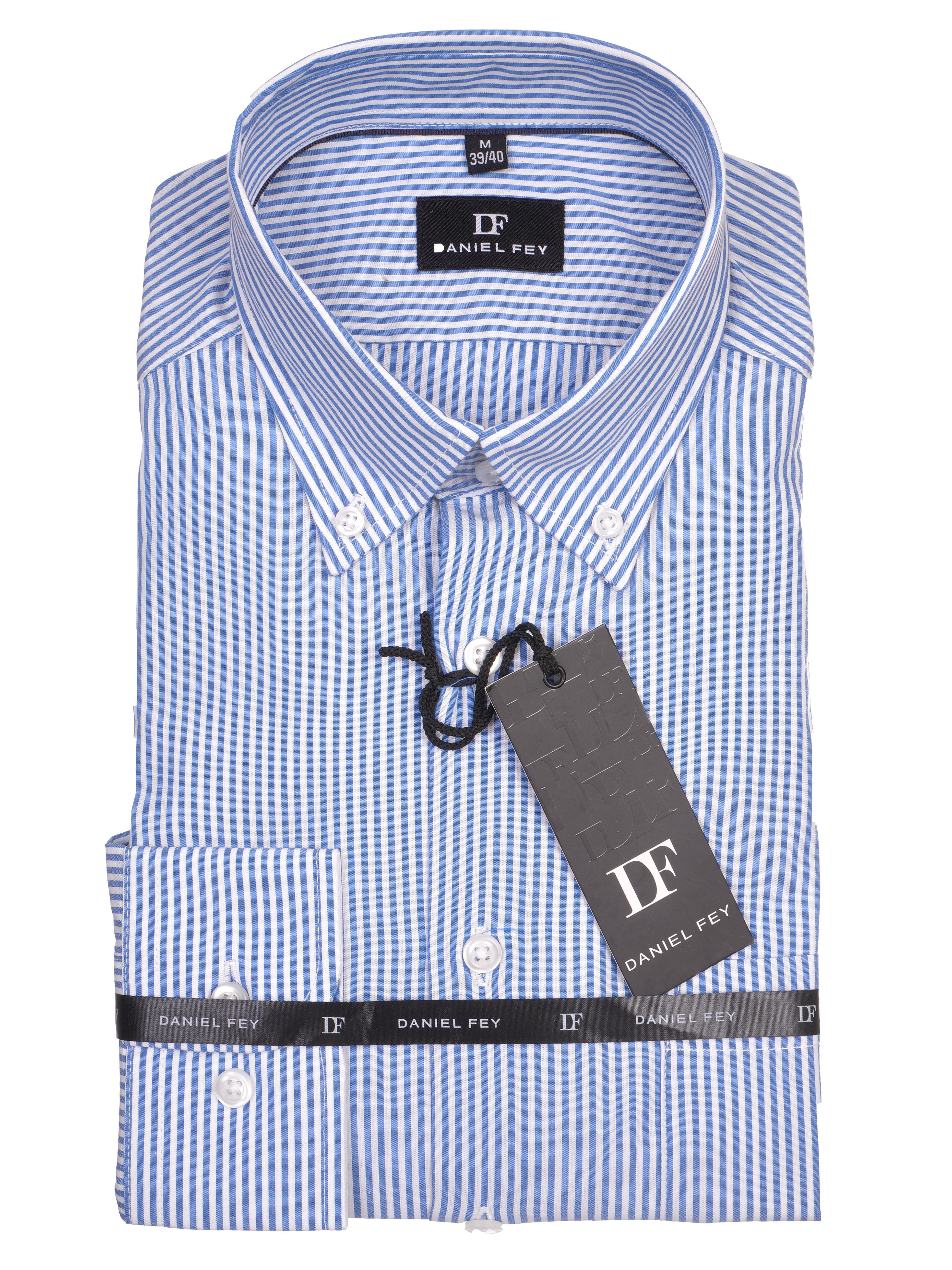 Langarmhemd modern fit aus Baumwolle mit Button-Down-Kragen und Brusttasche von Daniel Fey