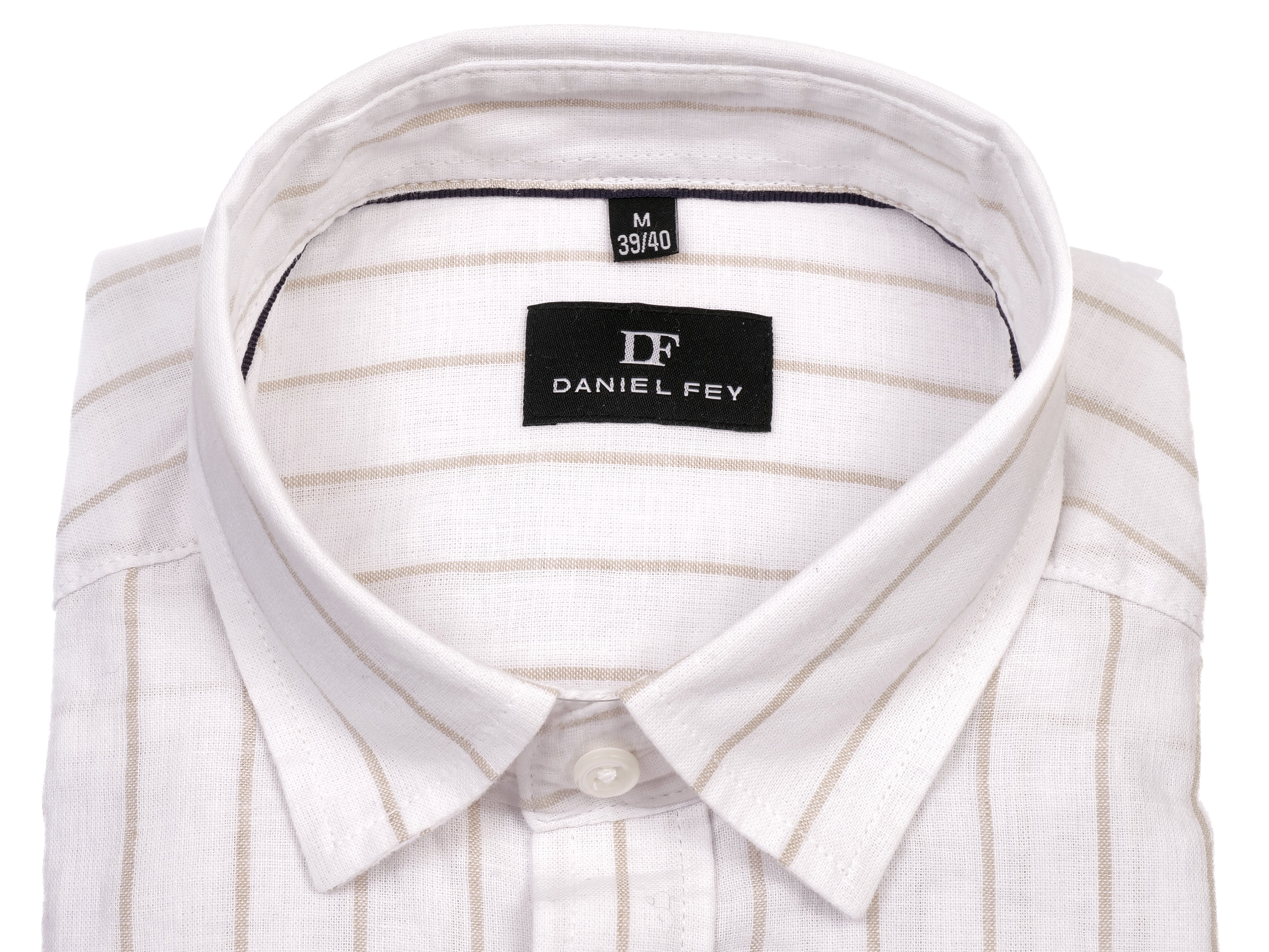 Langarmhemd modern fit aus Halbleinen mit Kent-Kragen und Brusttasche von Daniel Fey