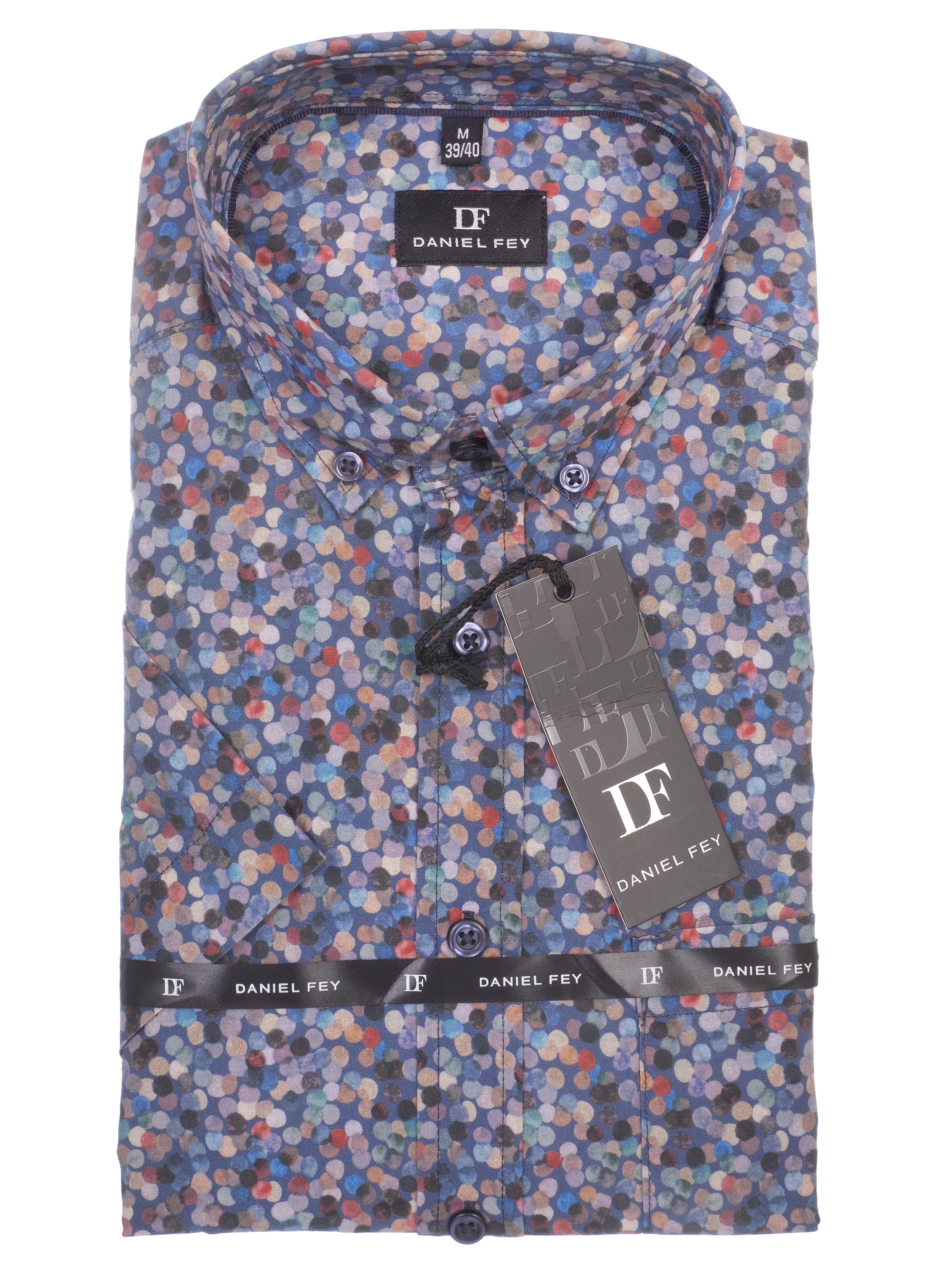 Kurzarmhemd modern fit aus Baumwolle mit Button-down-Kragen und Brusttasche von Daniel Fey