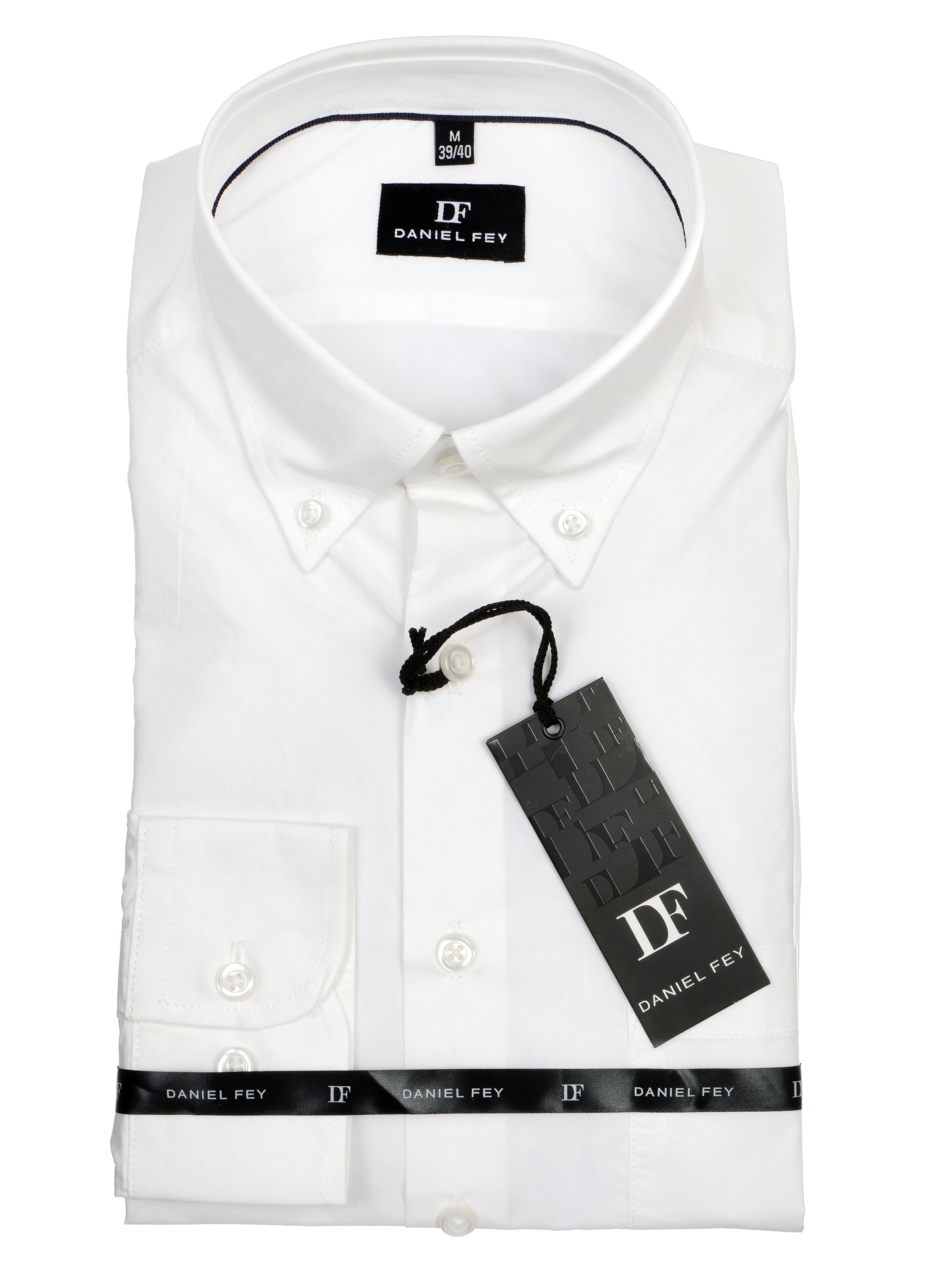 Langarmhemd modern fit aus Baumwolle mit Button-down-Kragen und Brusttasche von Daniel Fey