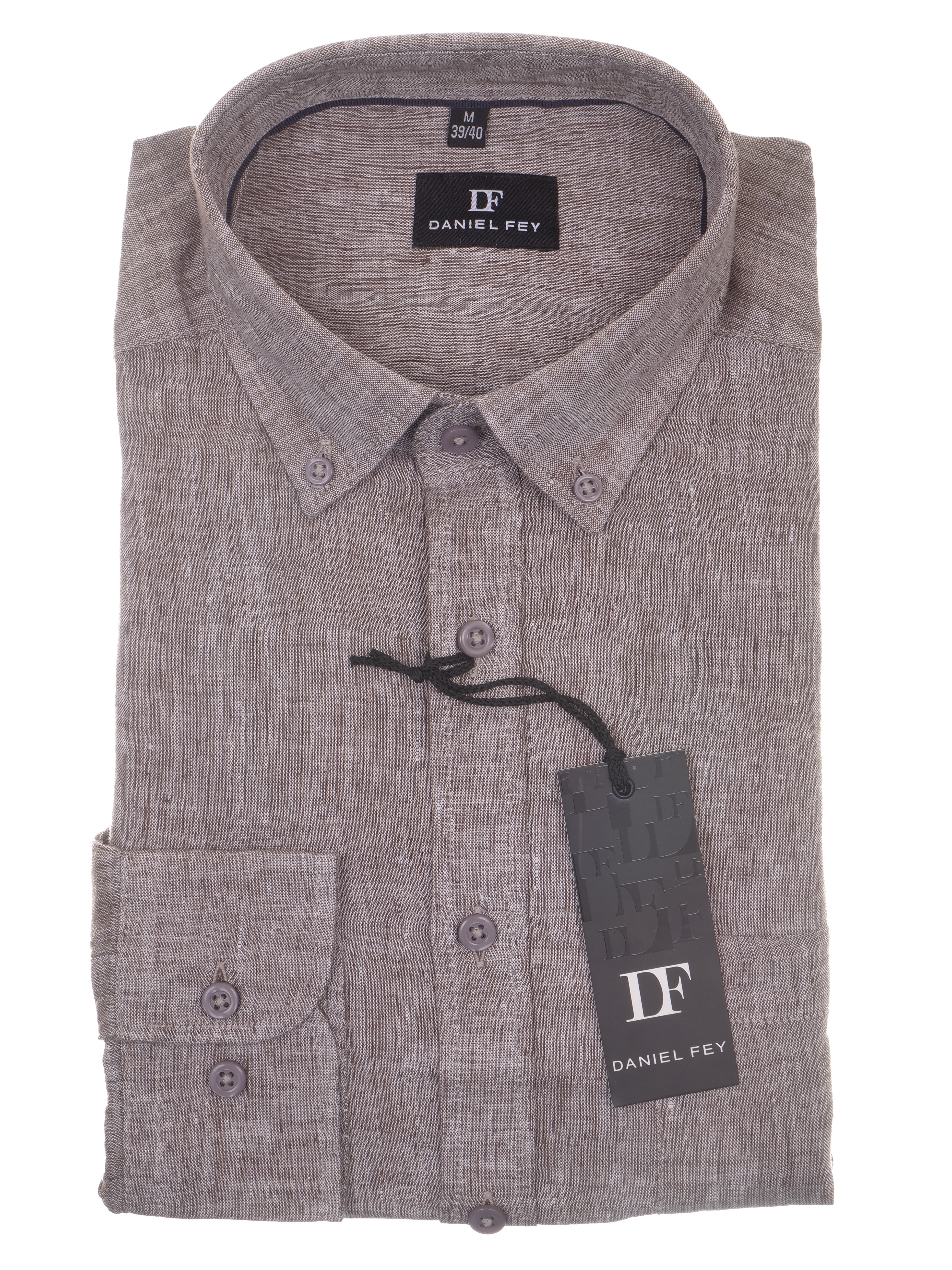 Leinenhemd Daniel Fey modern fit mit Button-down Kragen