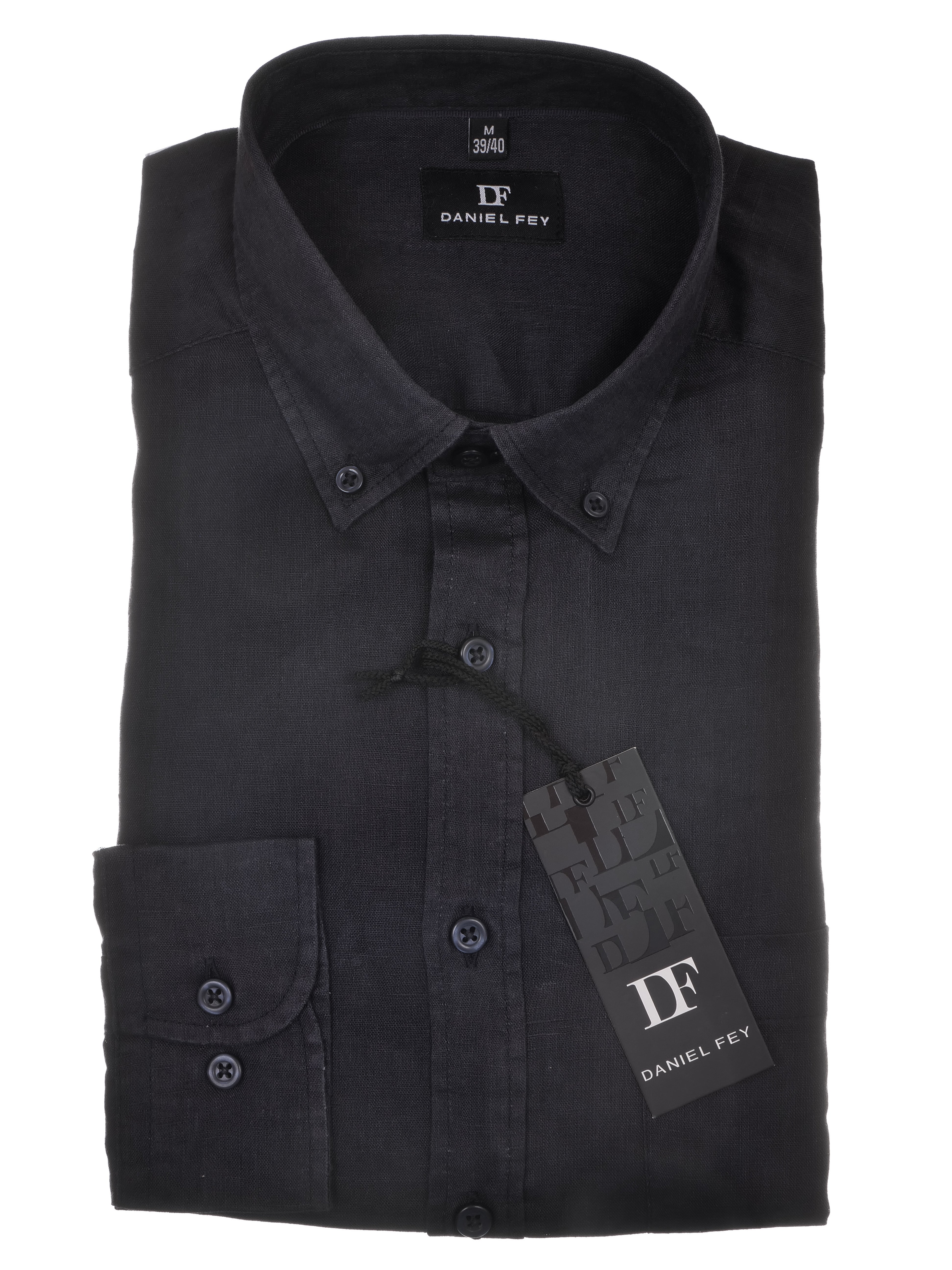 Leinenhemd Daniel Fey modern fit mit Button-down Kragen