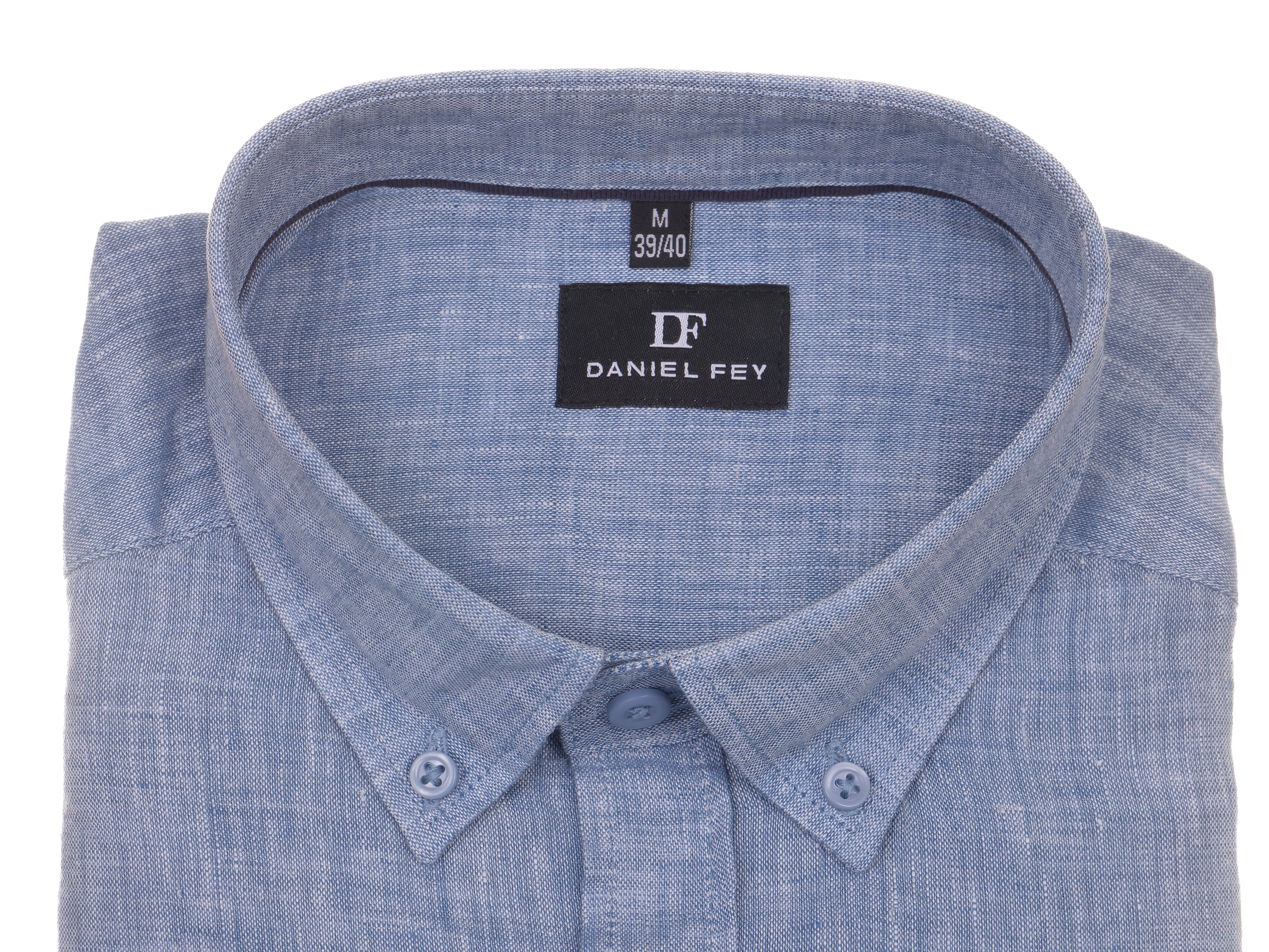 Leinenhemd Daniel Fey modern fit mit Button-down Kragen