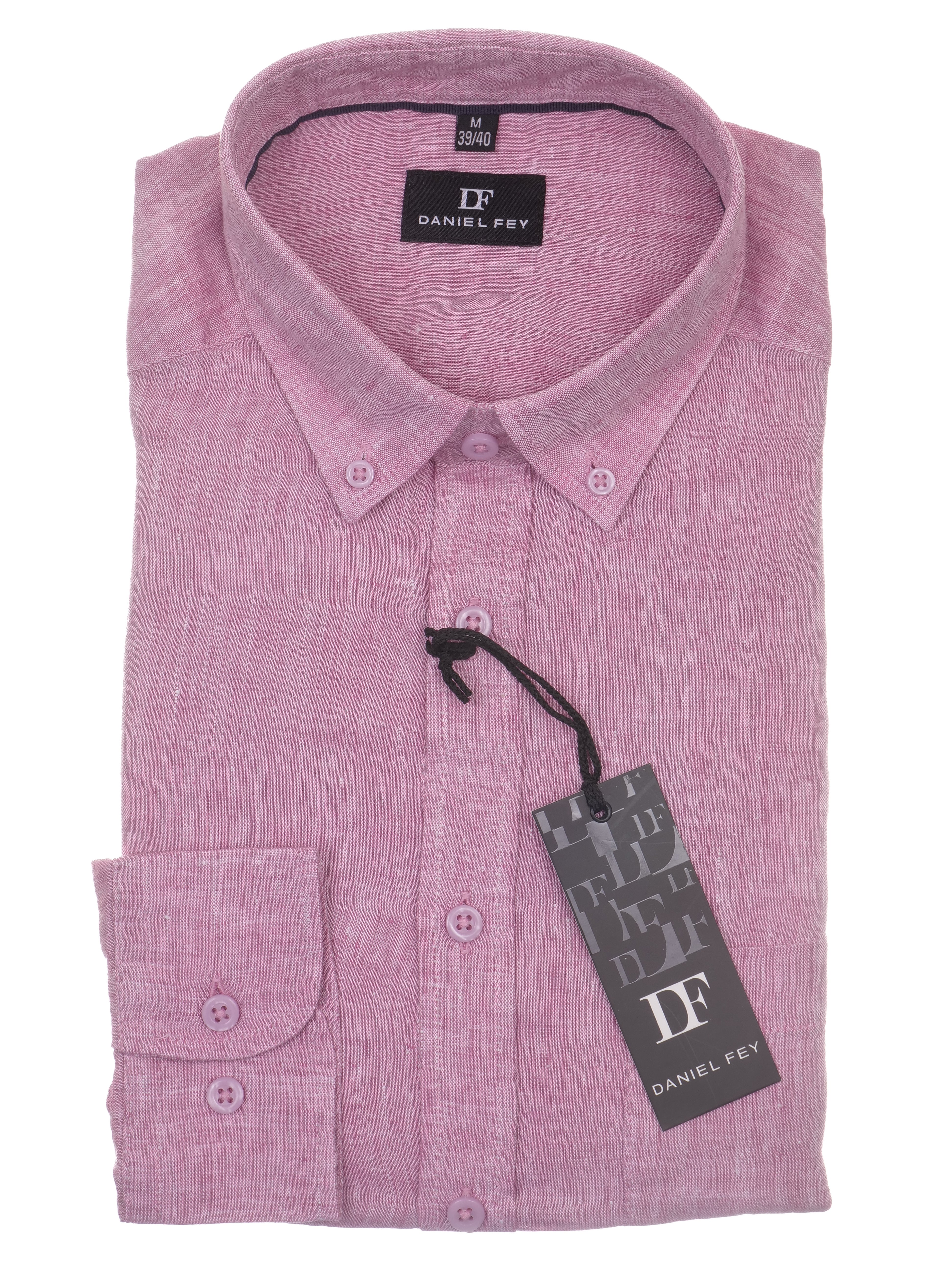 Leinenhemd Daniel Fey modern fit mit Button-down Kragen