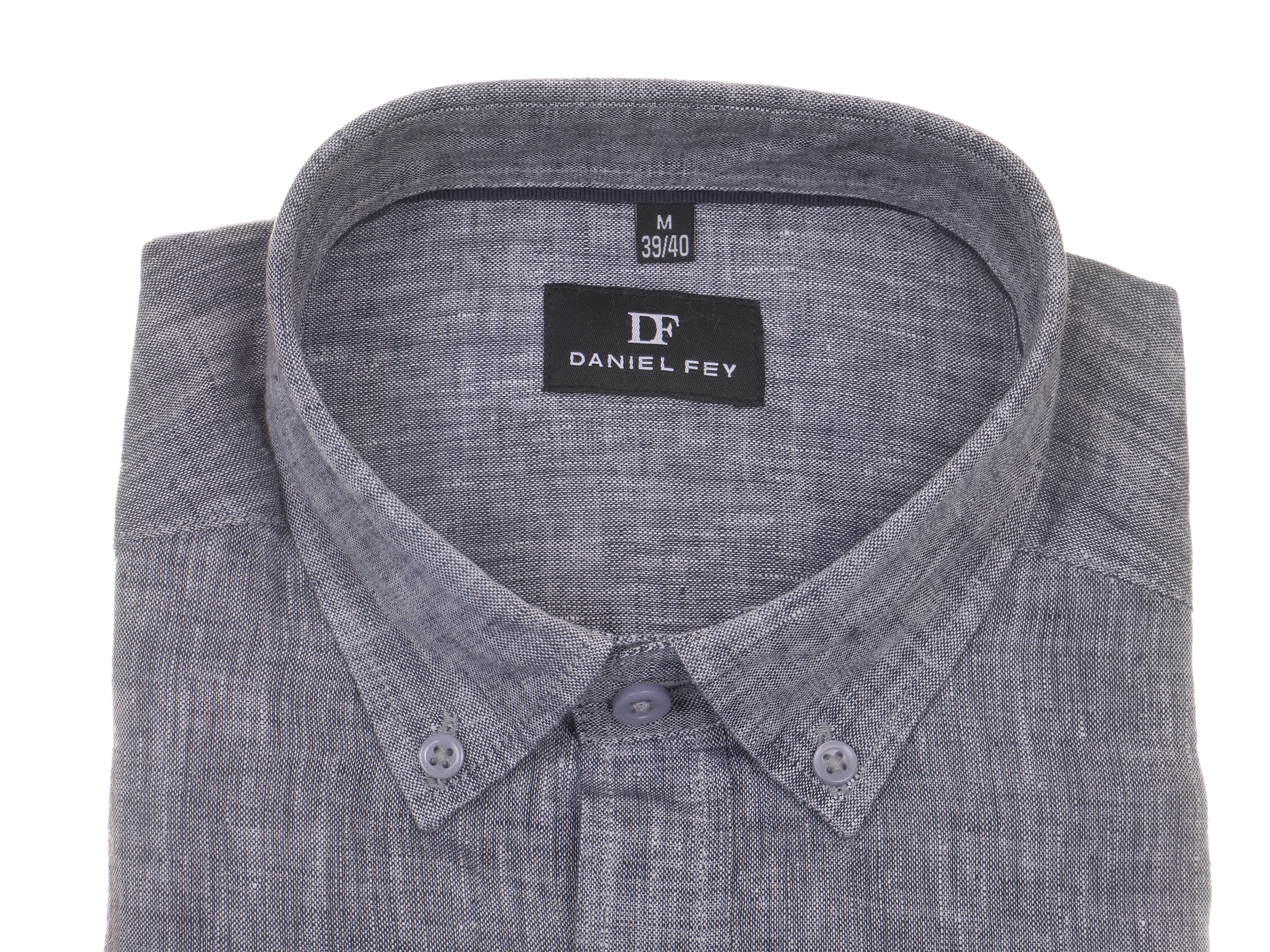 Leinenhemd Daniel Fey modern fit mit Button-down Kragen