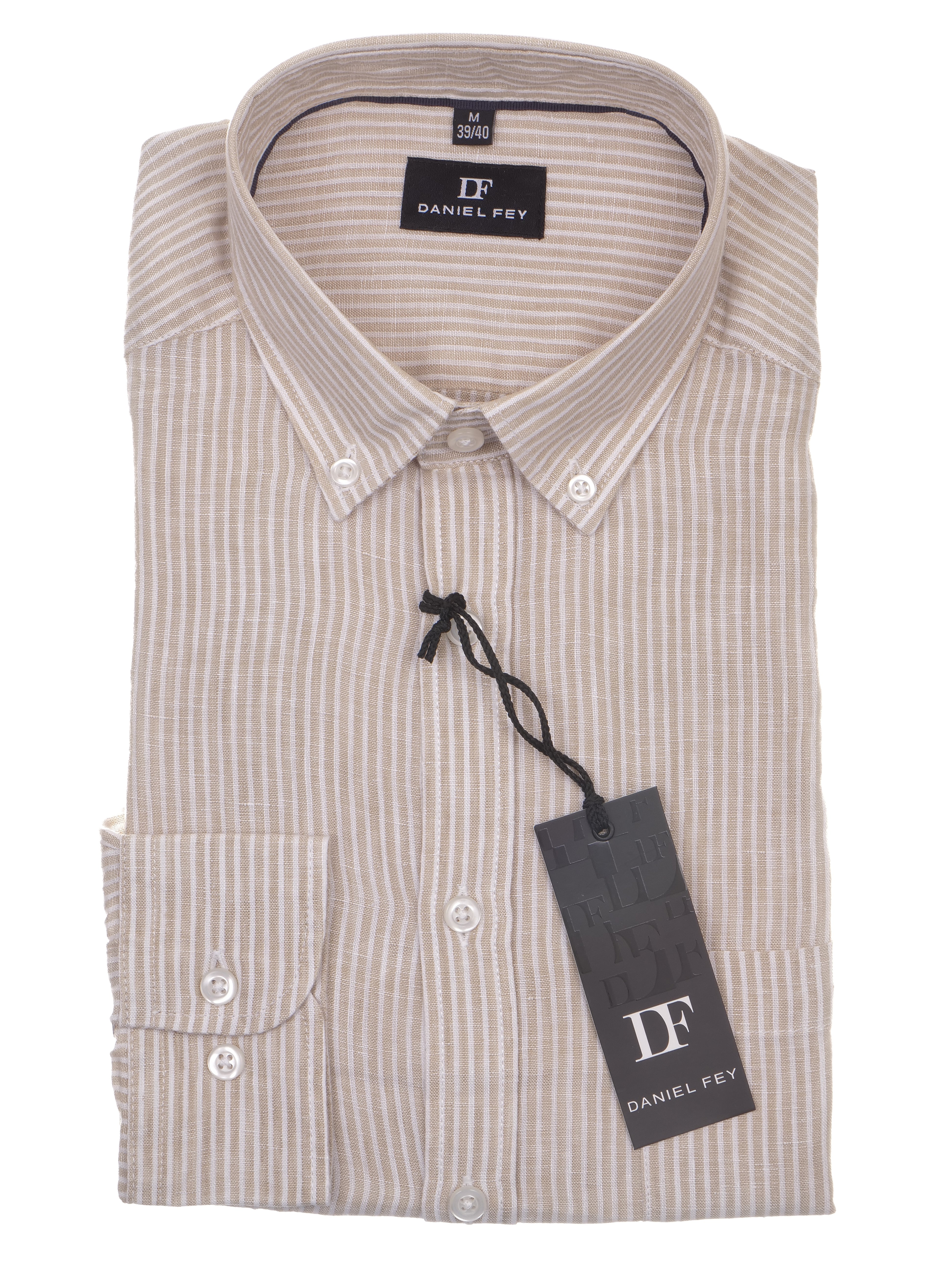 Leinenhemd Daniel Fey modern fit mit Button-down Kragen