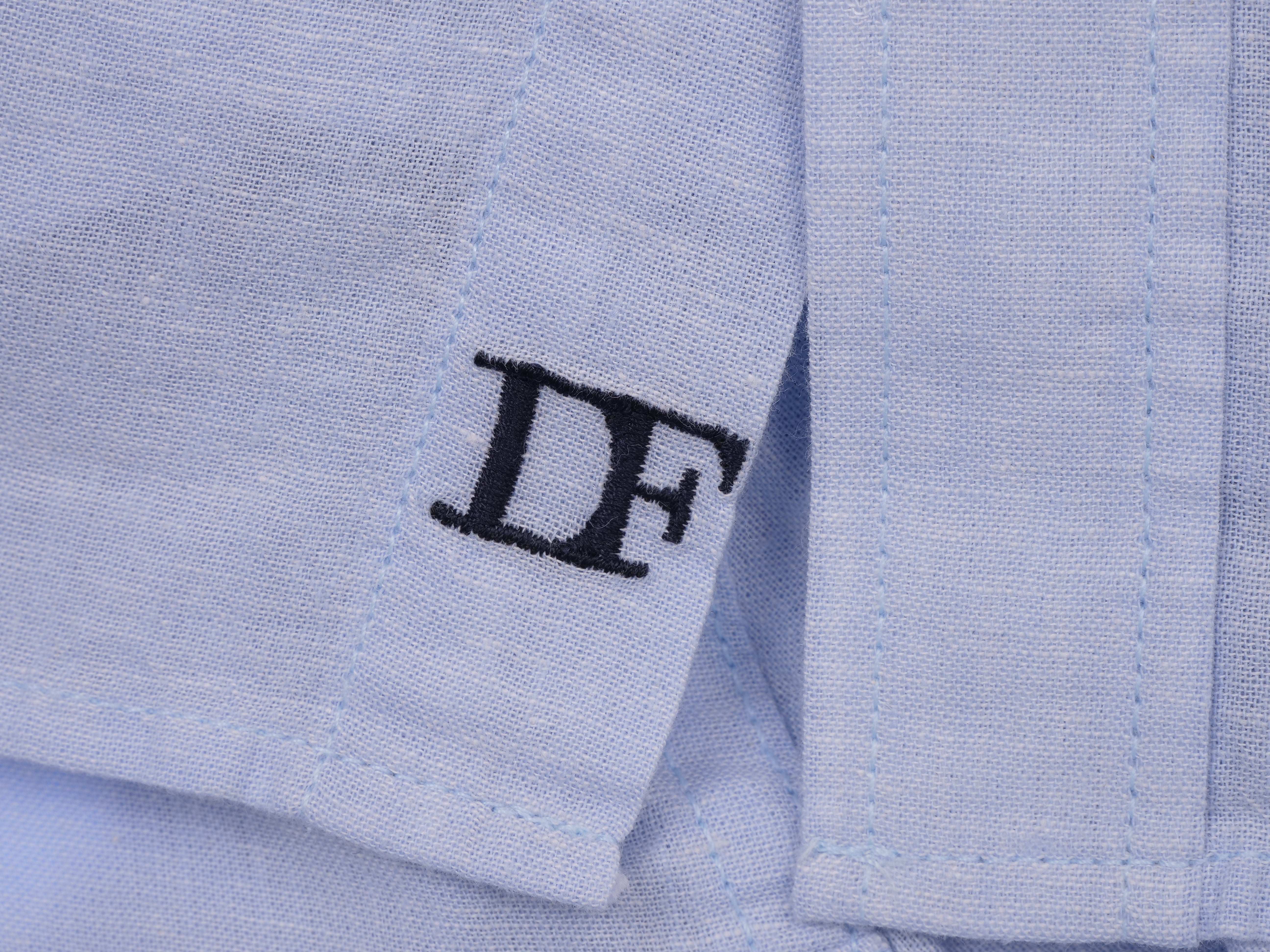 Stehkragenhemd Halbleinen von Daniel Fey in modern fit