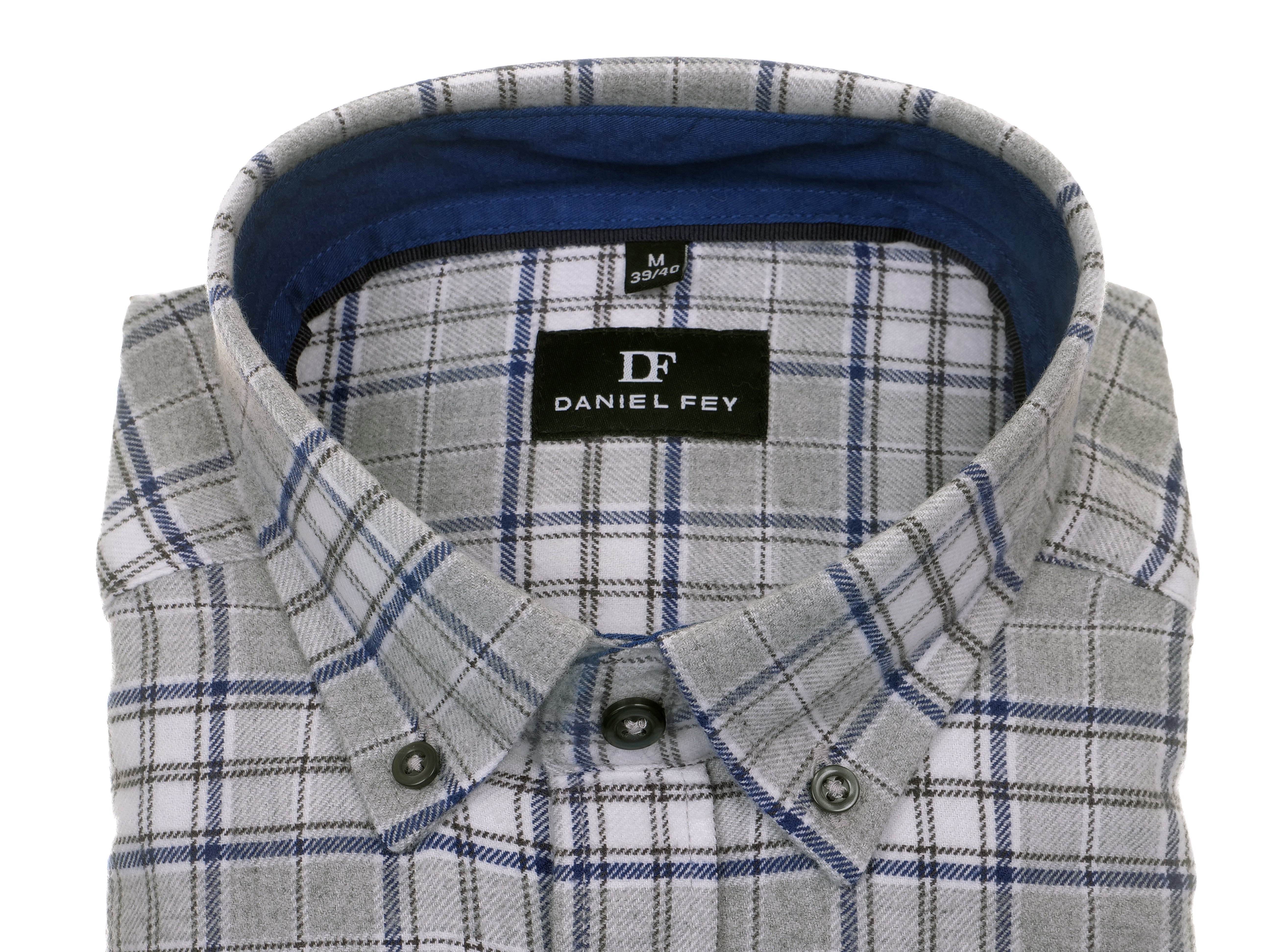 Flanellhemd mit Button-down-Kragen Daniel Fey modern Fit