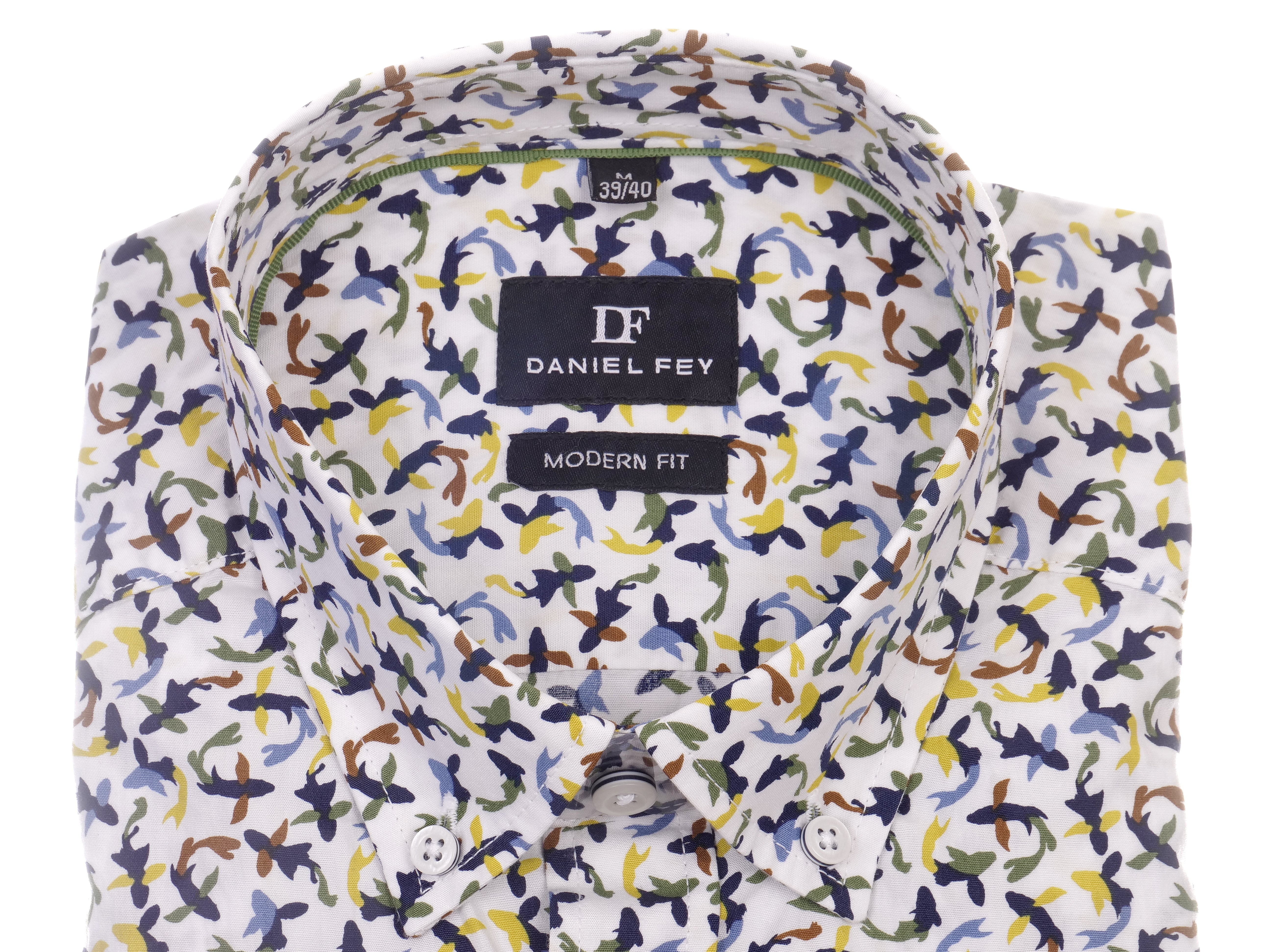 Langarm Freizeithemd aus Baumwolle mit Button-down-Kragen und Brusttasche in modern fit von Daniel Fey