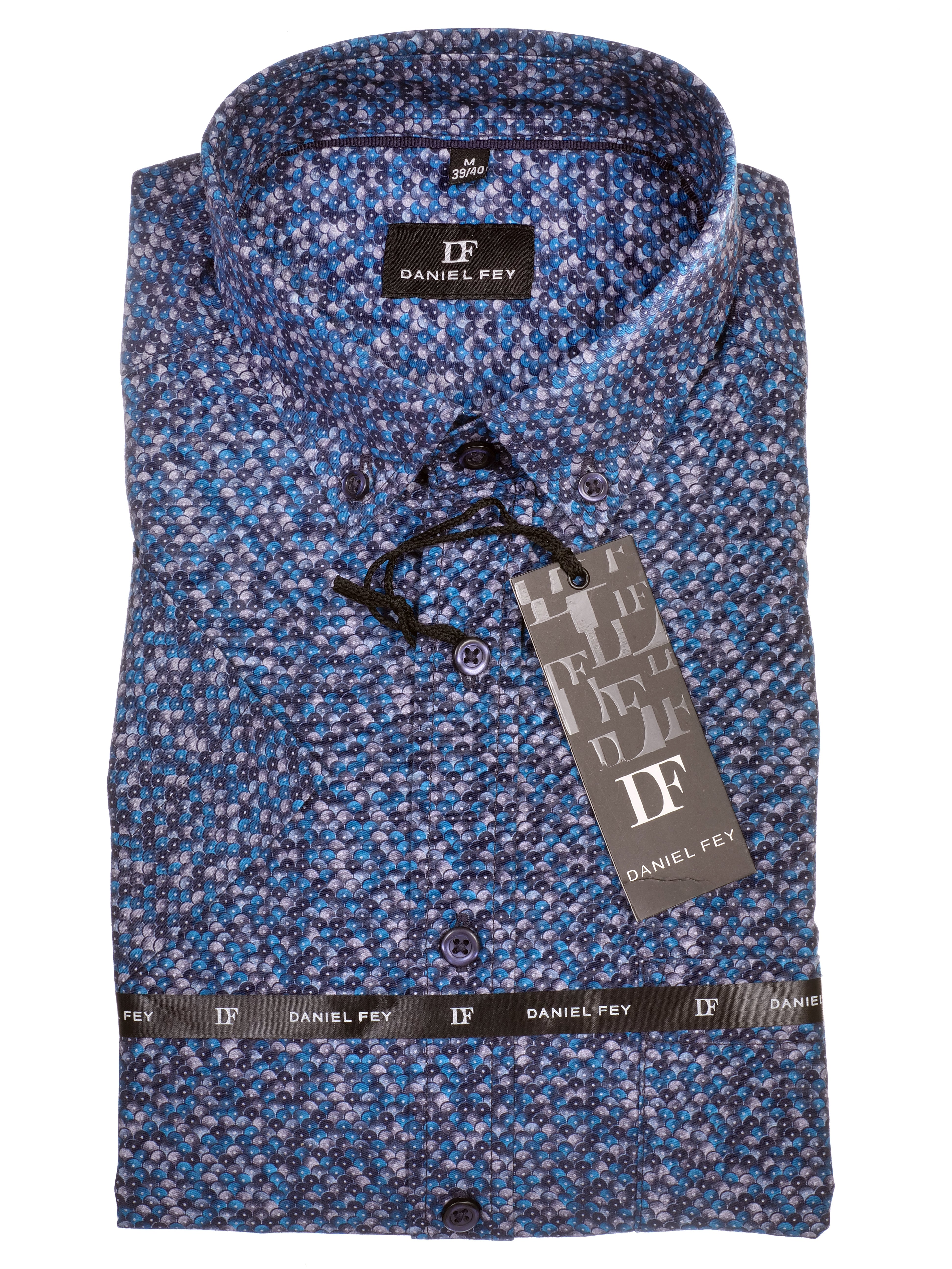 Button-down-Kragen Halbarm-Hemd von Daniel Fey in modern fit mit Brusttasche